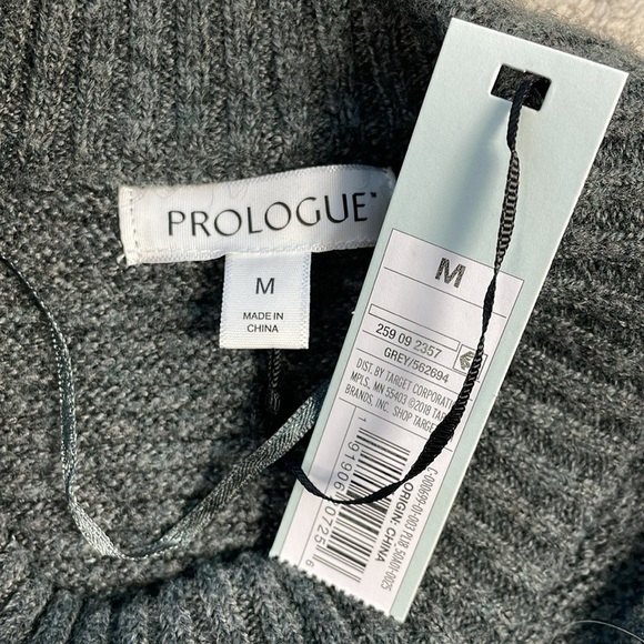 NWT Prologue Relaxed Fit Knit Sweater Dress Balloon Sleeve Gray Sz M - Picture 6 of 9